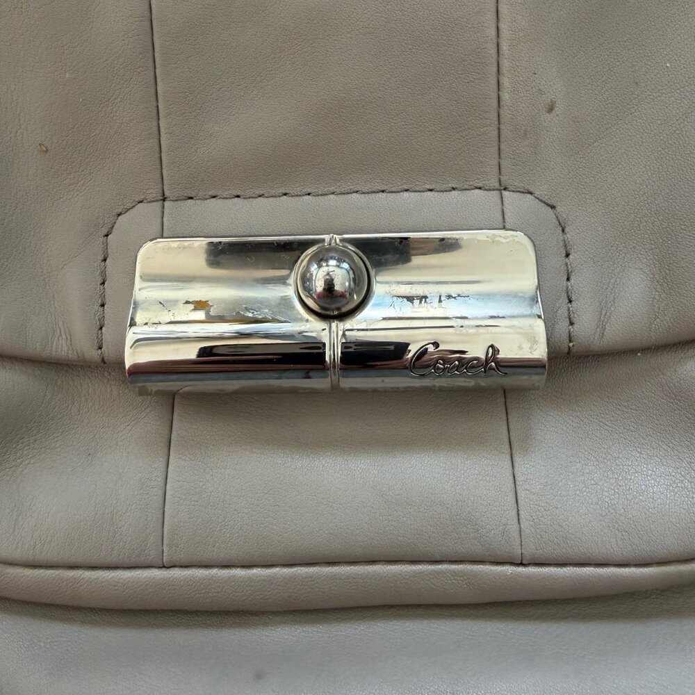 Coach Kristen Taupe Grey Leather Hobo Bag - Picture 9 of 15